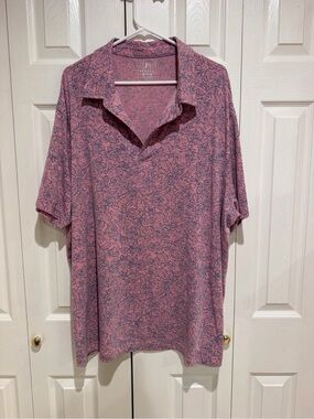 George Men's Rose Pink Floral-Print Polo